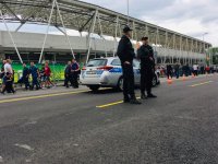 Policyjne zabezpieczenie meczu Portugalii i Argentyny podczas mistrzostw świata w Bielsku-Białej.